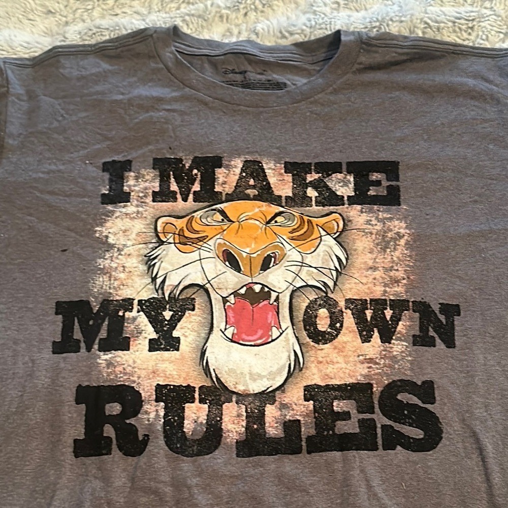 Disney Store Jungle Book Shere Khan I Make My Own Rules Gray Mens T-Shirt S NEW